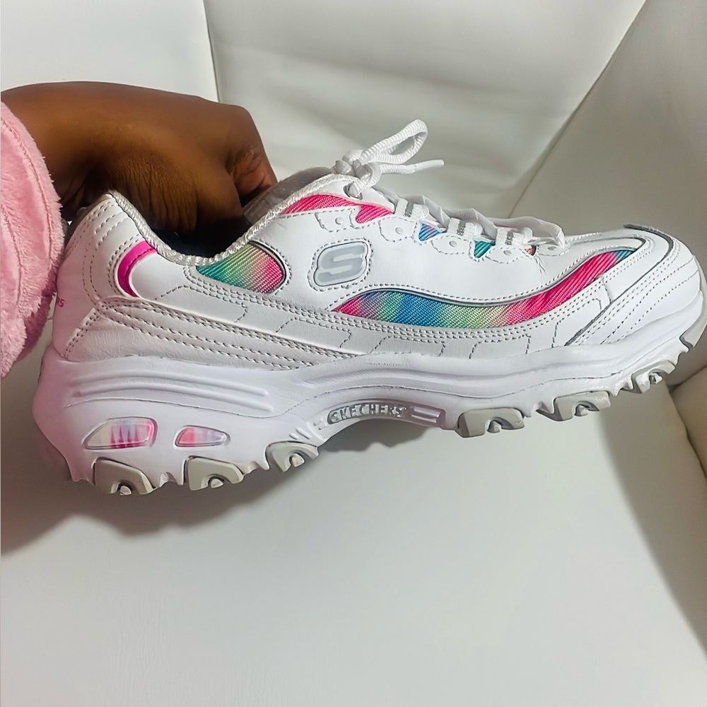 Skecher’s Women’s D’Lites Galaxy Rainbow Sneakers 🩷💙💚 PRELOVED FITS LIKE A 7!
